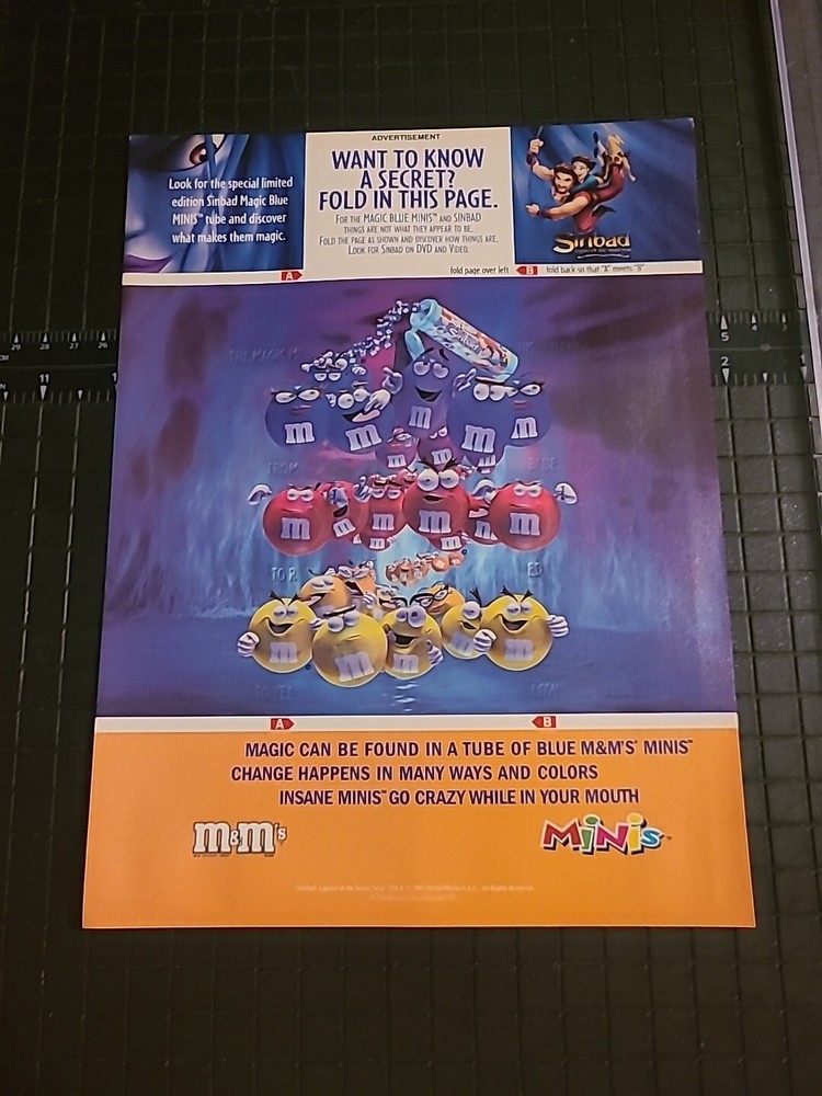M&M Mini's Sinbad Print Ad 2003 8x11