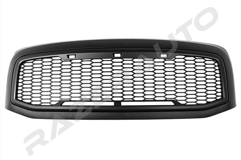Raptor 3x White LED Matte Black Packaged Mesh Grille+Shell for 06-09 Dodge RAM