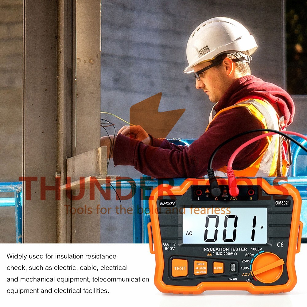 Thunder Tools KKmoon Insulation Resistance Tester DCV ACV Meter 1000V