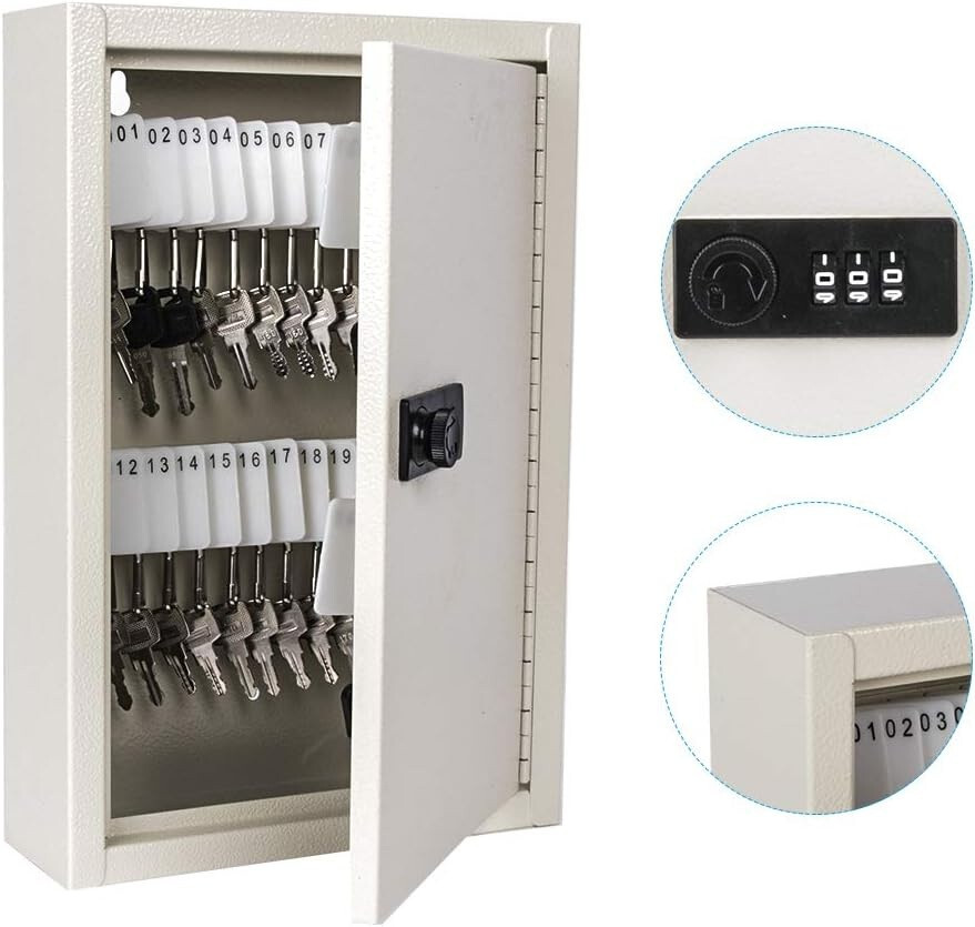 40 - 200 Key Storage Code Lock Box Wall Mount Keys Holder Safe Cabinet Organizer