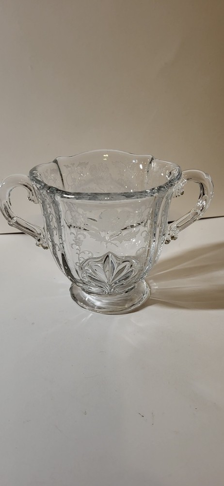 Fostoria "Chintz" etched open sugar bowl