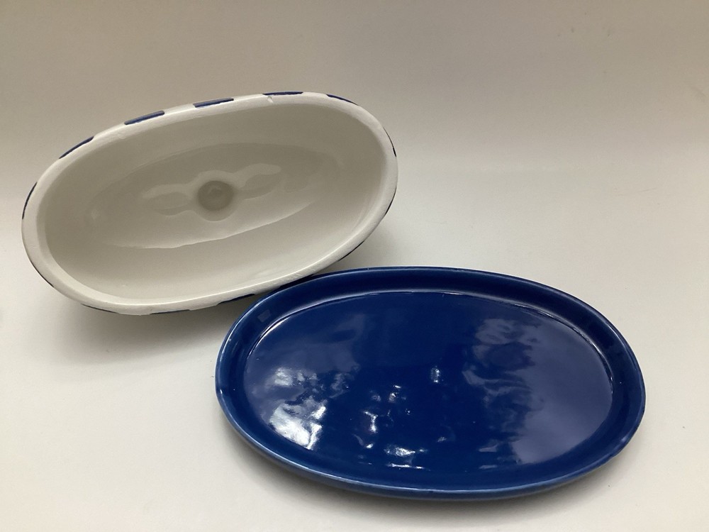 Arlington Designs Orange Green Blue Butter Dish