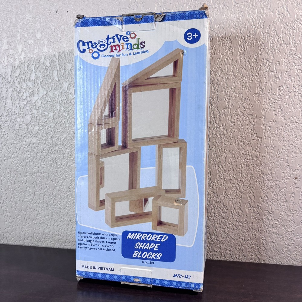 Creative Minds Hardwood Mirrored Shape Blocks - 8 Piece Set MTC-383