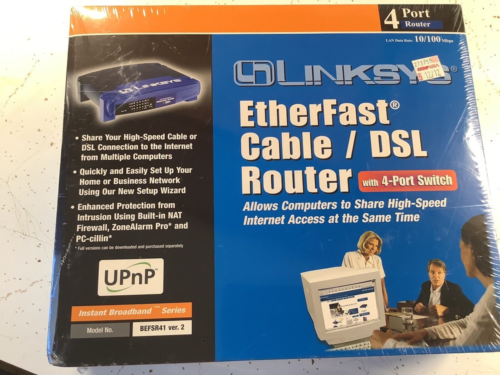 Linksys Etherfast Cable DSL 4 Port Nib Befsr41 Verv2