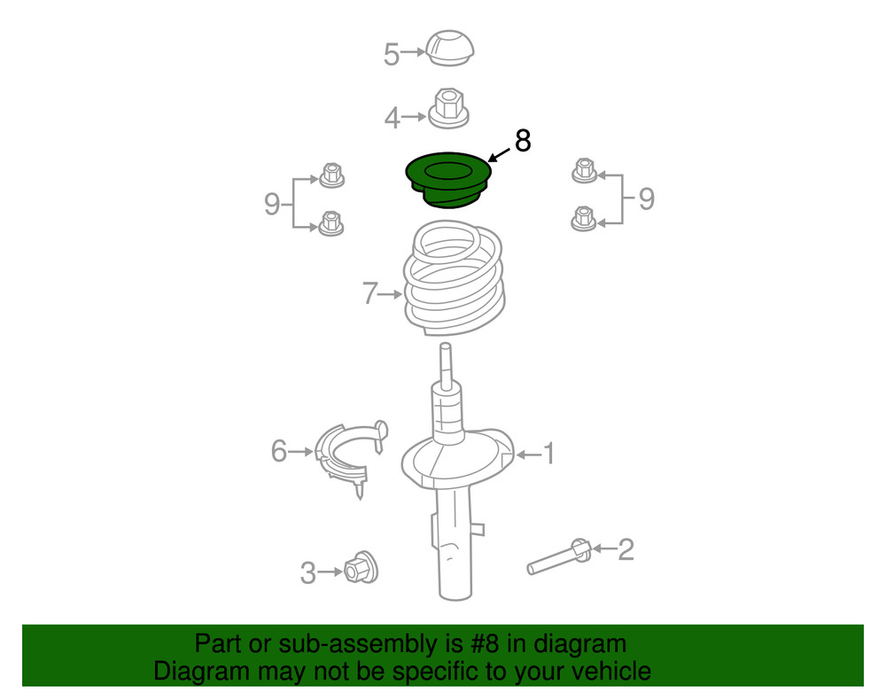 Genuine Ford Strut Mount AA8Z-18183-A