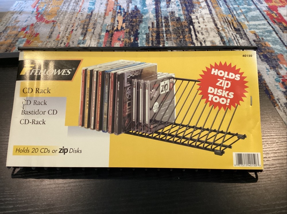 CD Wire Rack-20 Capacity Black Wire-horizontalstorage