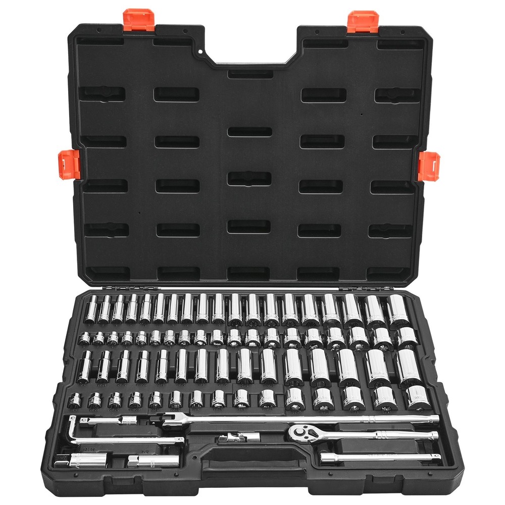 Socket Set 76 Pieces 3/8 inch Drive Socket Ratchet Set SAE Metric Deep Sha