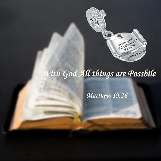 With God All Things Are Possible Charm Religious Bible Verse Quote Scripture Bea