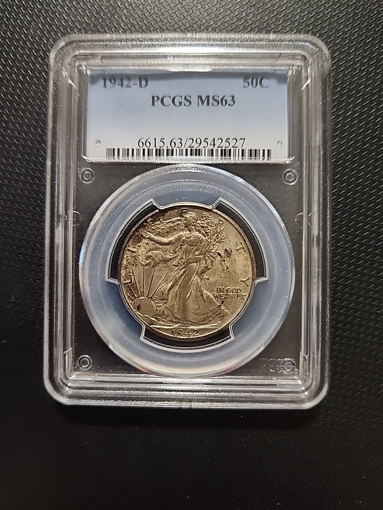 1942 D Walking Liberty 50c Half Dollar PCGS MS63