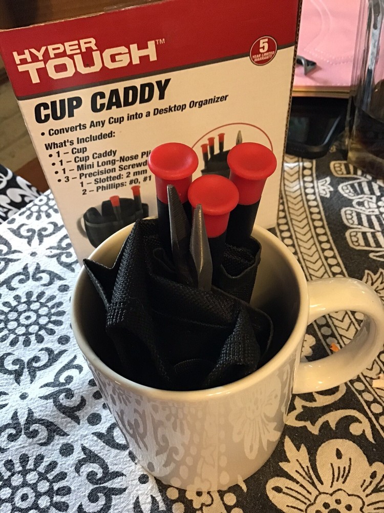 New Hyper Tough Cup Caddy Desktop Organizer ( Cup & Tools Included )