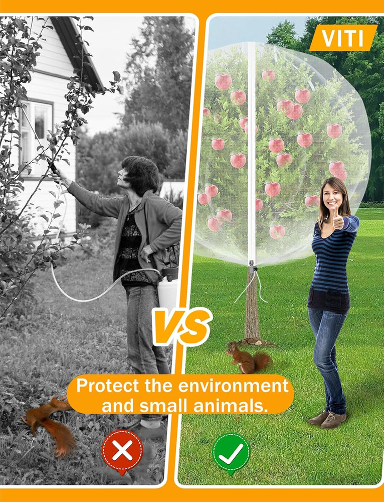 Fruit Tree Netting w/ Zipper & Drawstring 8x5.3ft Bug Bird Protection
