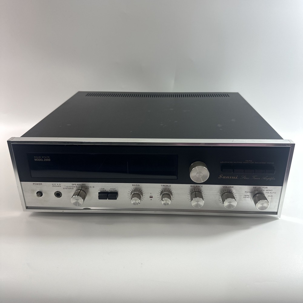 Sansui Model 2000 Solid State Stereo Amplifier AM/FM Receiver Tested READ