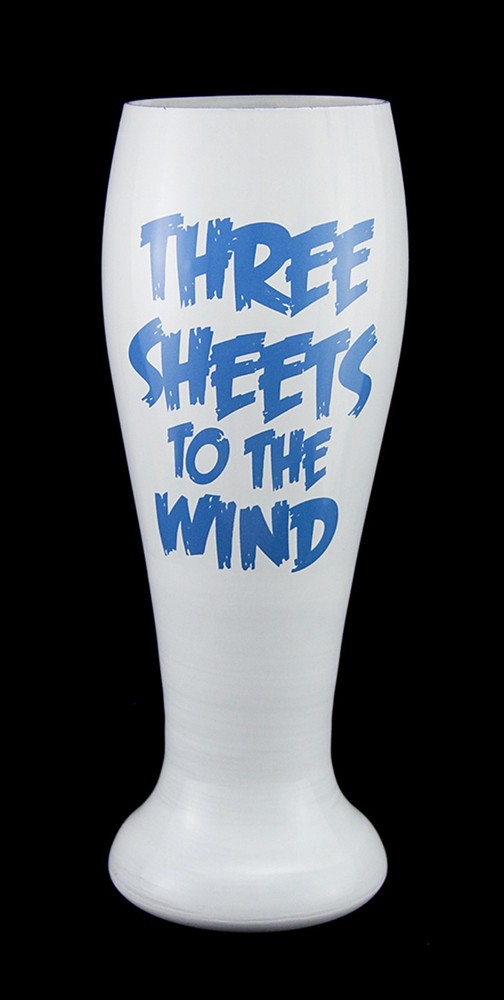 Zeckos Three Sheets Hand Painted Ghost Pilsner Glass