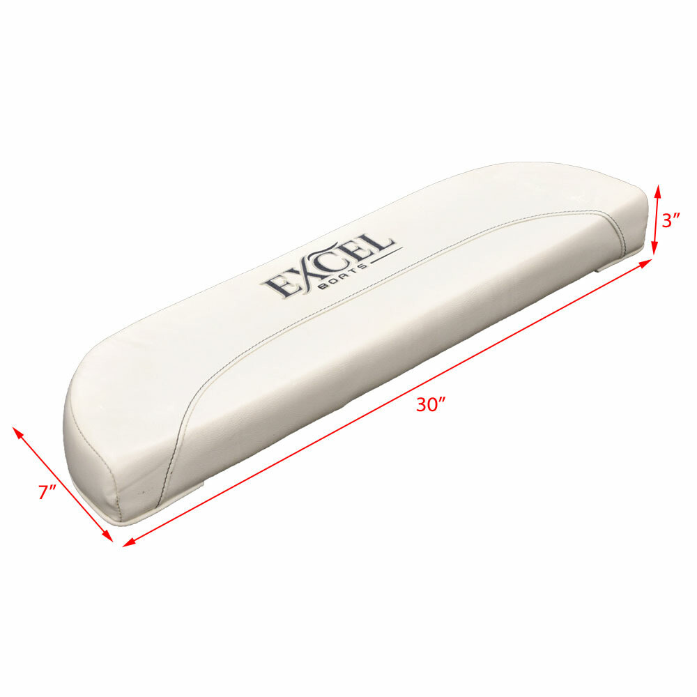 Excel Boat Leaning Post Backrest Cushion | White W/ Gray Logo