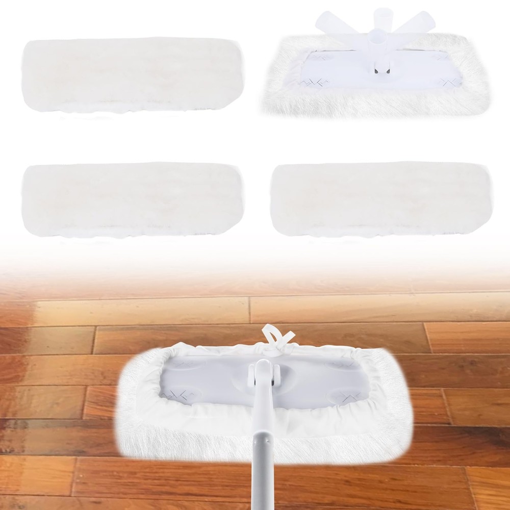 360° Adjustable Lambswool Applicator Kit, Extendable Lambskin Deck White