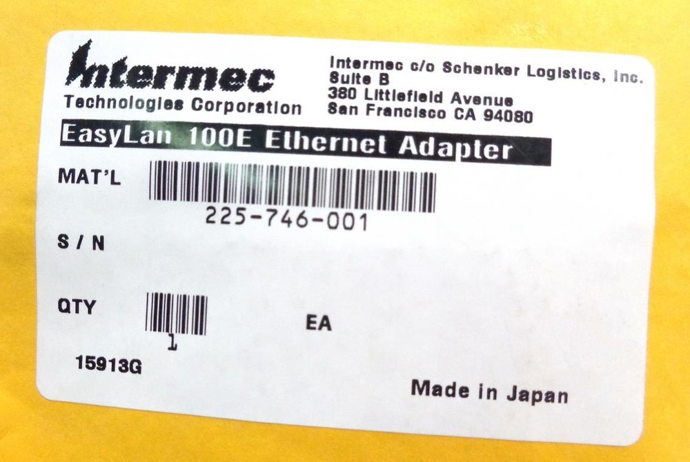 Intermec Easylan 100e Ethernet Adapter EasyCoder Parallel Print Server 10/100