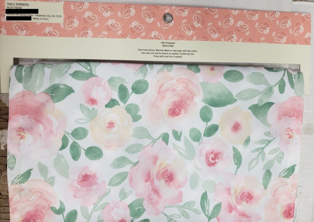 1 Fabric Printed Reversible Kitchen Table Runner (13"x72") MULTICOLOR FLOWERS,HL
