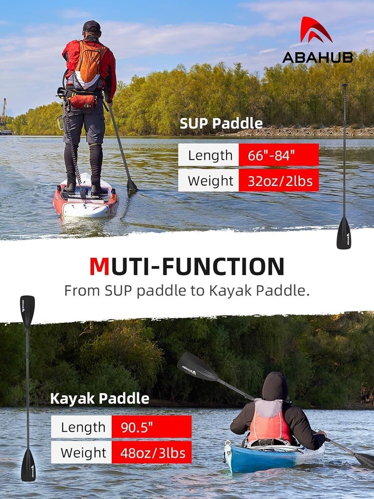Durable Nylon Blade SUP Paddle - Multi-Use Design for Beginners and Experts