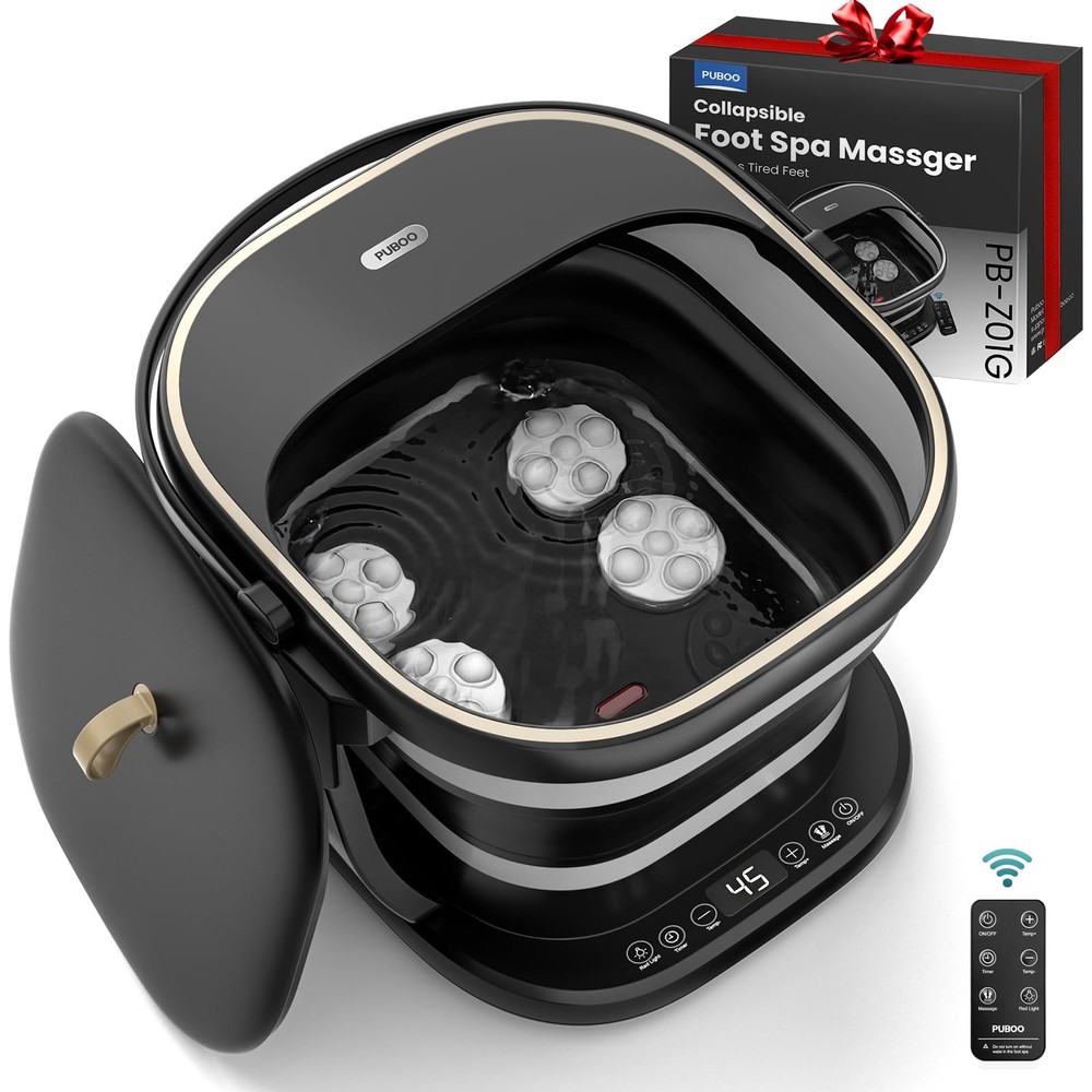 Collapsible Foot Spa Bath Massager with Heat, Precise Temp Control, Motorized...