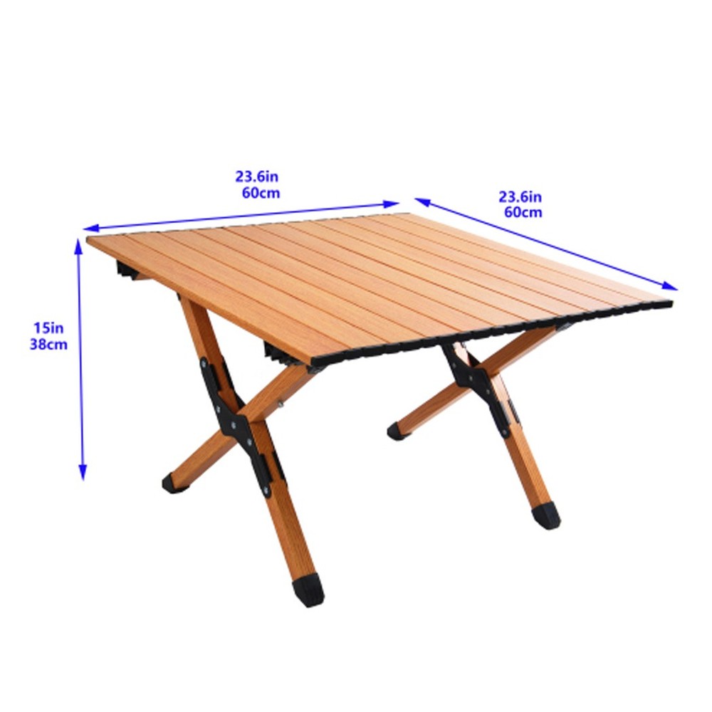 Outdoor Table Picnics Portable Picnic Table Rollable Aluminum Frame Folding