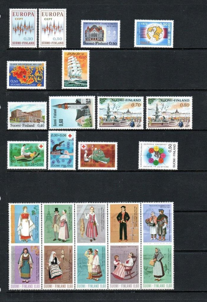 FINLAND MNH 1972 COMPLETE YEAR SETS