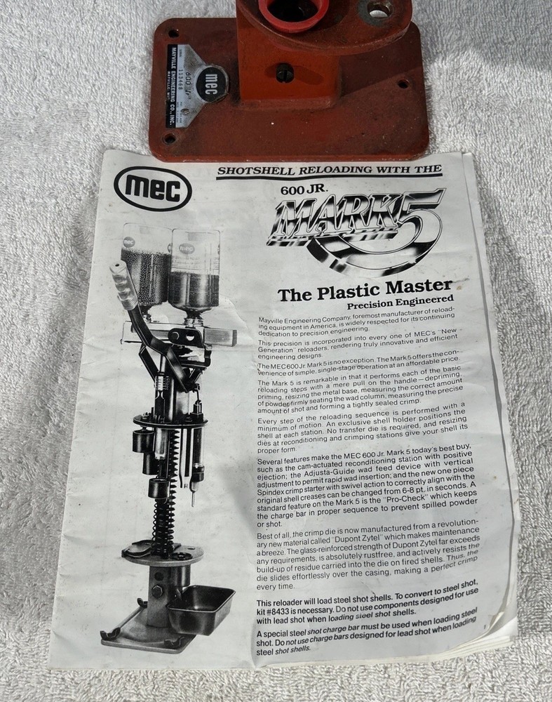 MEC 600 Jr 12 Gauge (based On MEC Color Coding And Size) Reloading Press