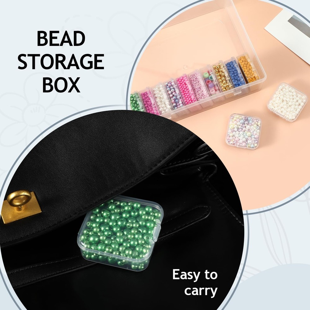 Bead Organizer Box, 30pcs Small Clear Plastic Storage Containers, Craft