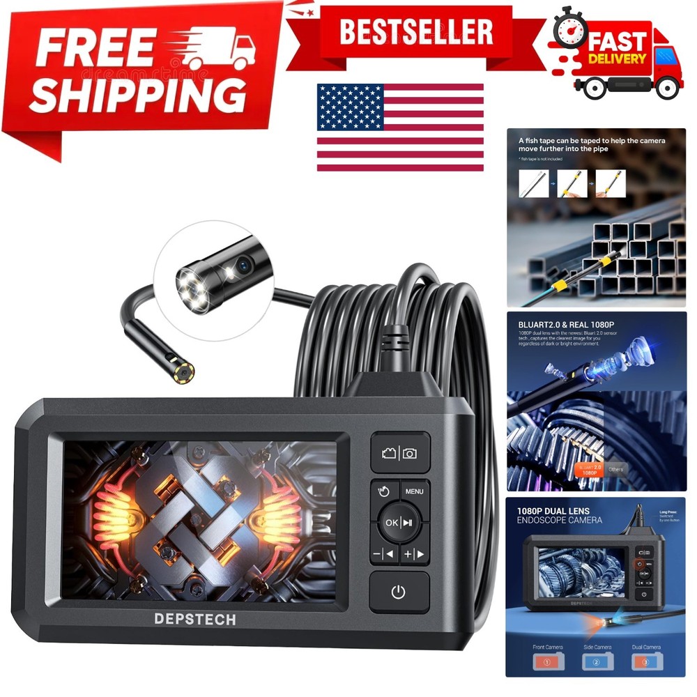 Versatile 1080P Industrial Endoscope Camera with 4.3" Screen & USB Connectivity