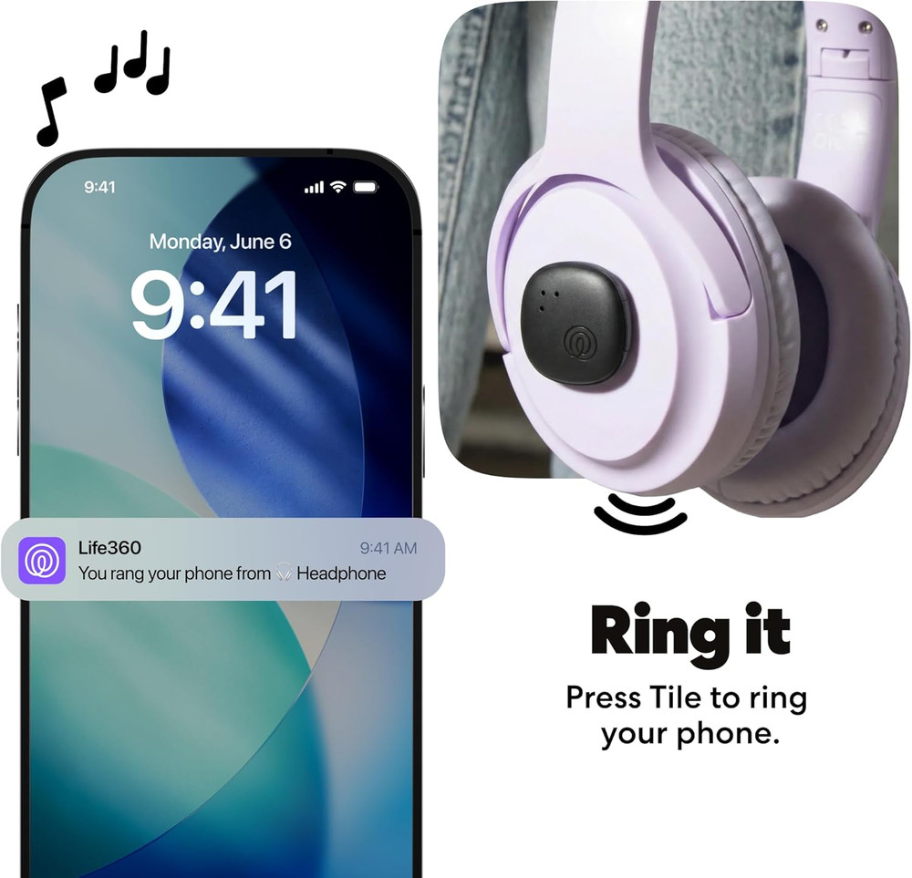 Tile Sticker Bluetooth Item Tracker, 2-Pack (Black)