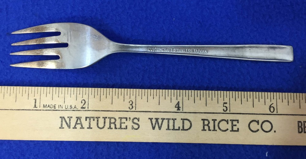 Salad Fork Customcraft Stainless Steel Scroll Pattern Fleur de Lis # CU53