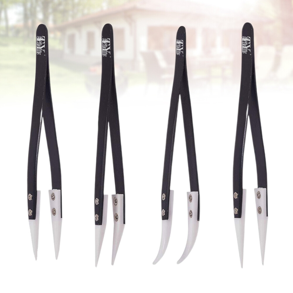 4PCS Tweezers Replaceable Tips with Temperature Resistance Precision Tips