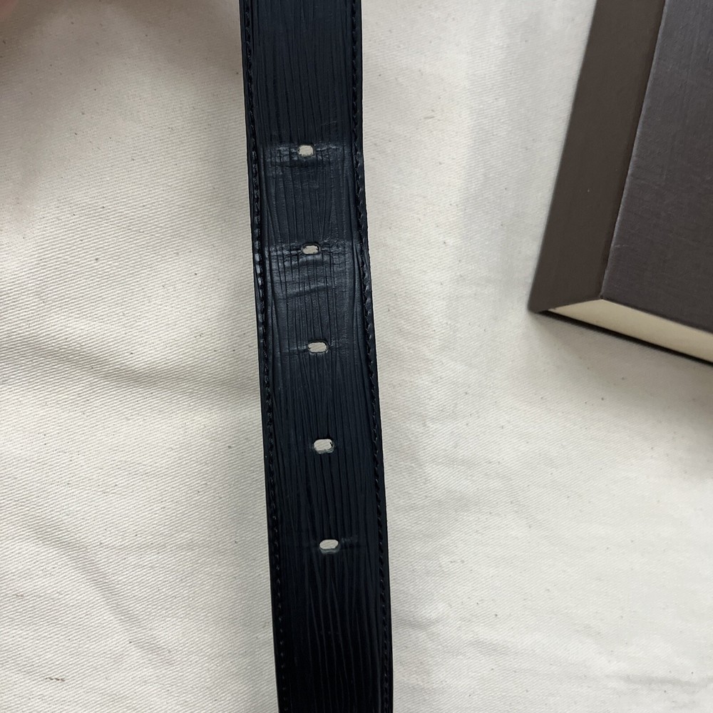 AUTH LOUIS VUITTON ADJUSTABLE EPI LEATHER BELT PREOWNED BOX BLACK