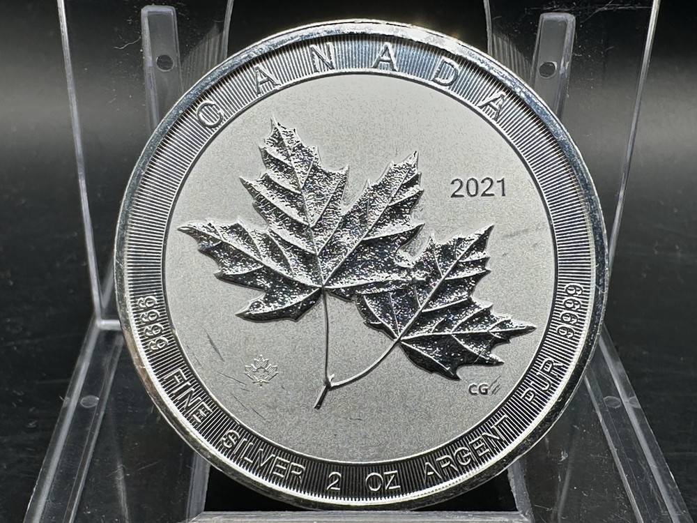 2021 2 oz silver maple leaf UNC Beautiful Coin!