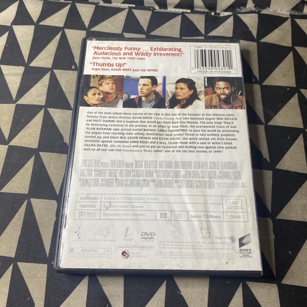 Dogma DVD Case Only - No Disc - Replacement Case - Read Description