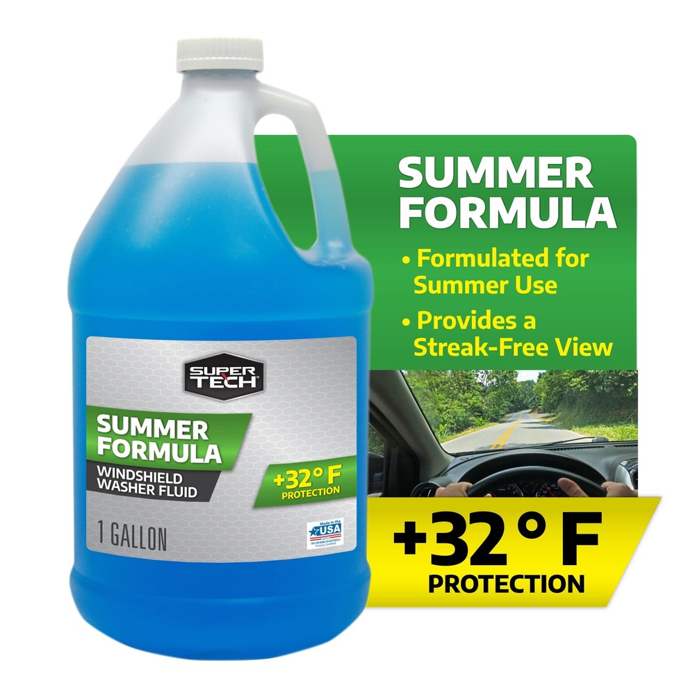 (3 pack) Super Tech Summer Formula Windshield Washer Fluid +32F Protection