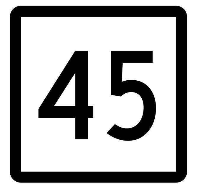 Connecticut State Highway 45 Sticker Decal