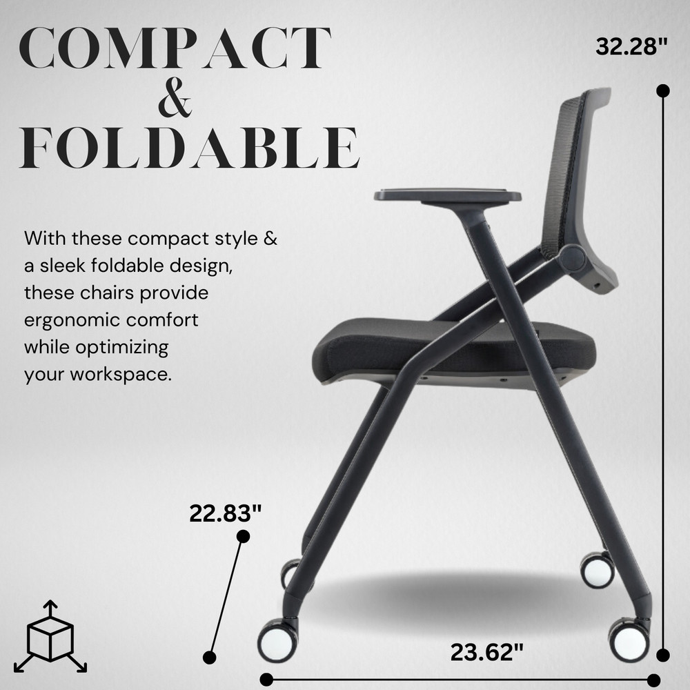 Abeeha Training Chairs for Office, Home - Mesh Backrest Classrooms Chairs, 2Pack