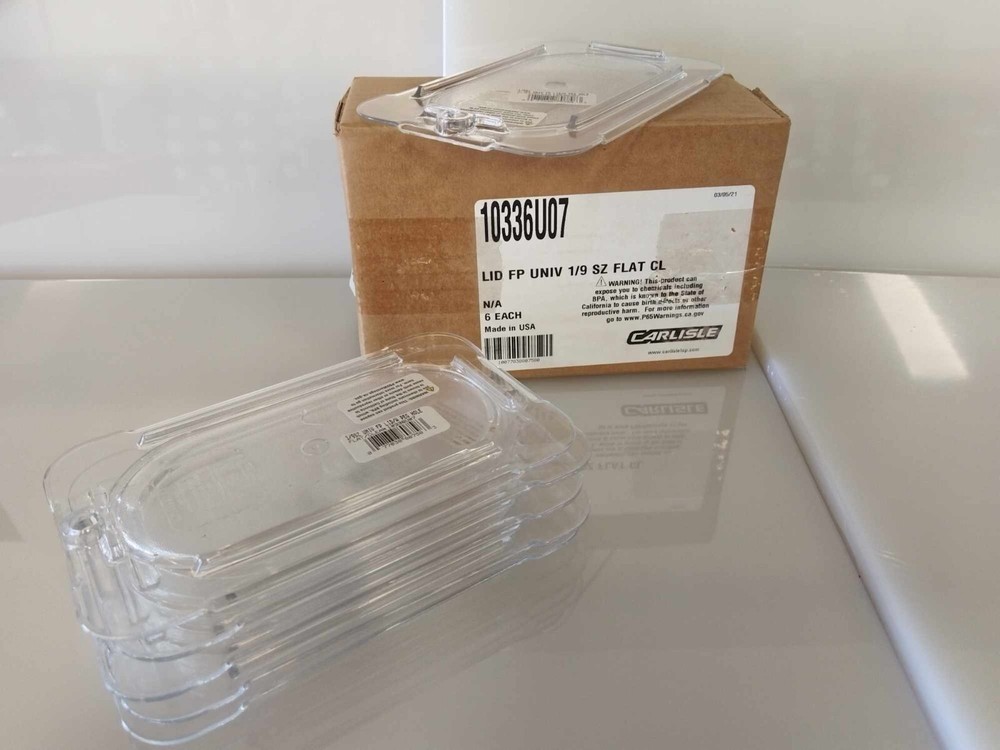 Polycarbonate Flat Universal Lid 1/9 Size - Clear (6 in box)