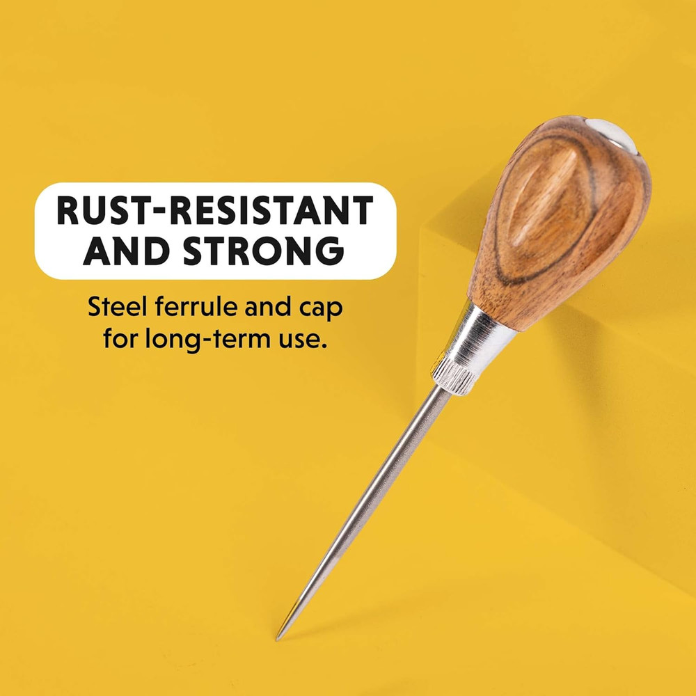 Scratch Awl Tool with Hardwood Handle Scribe, Layout Work, & Piercing Wood
