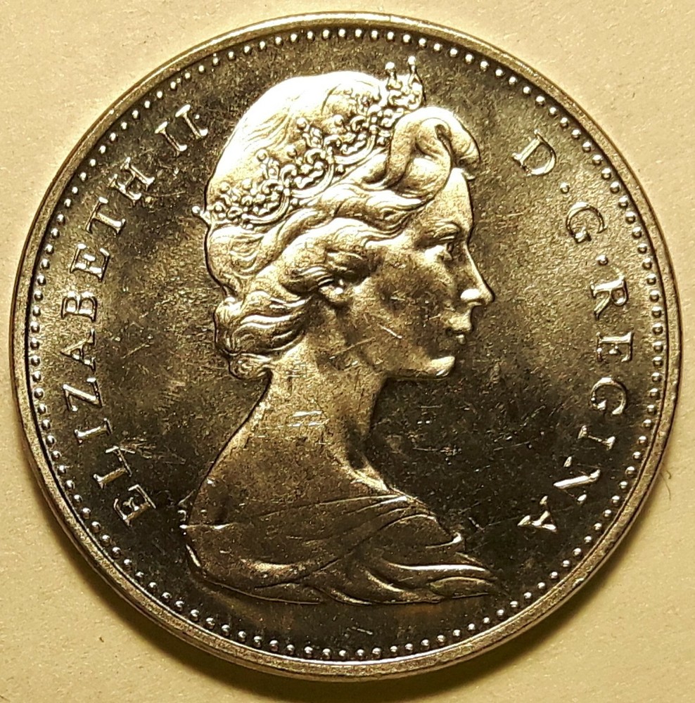 1972 CANADA 5 Cent Nickel Uncirculated Coin From Mint Roll UNC