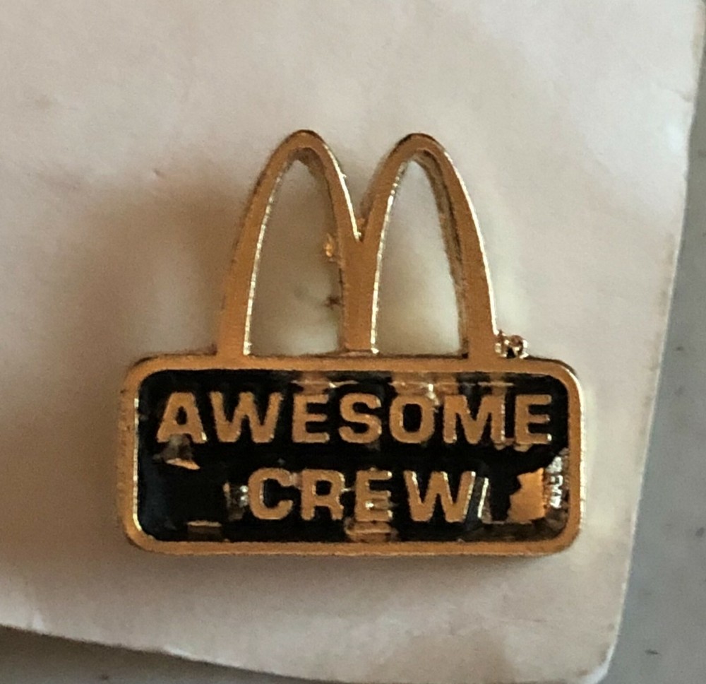 McDonald's Awesome Crew Lapel Tie Hat Pin Vintage