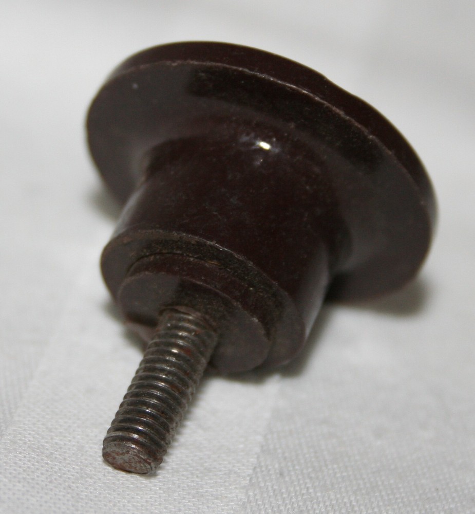 10 Bakelite Brown Art Deco Drawer Pull Knobs with Threaded screw Shaft