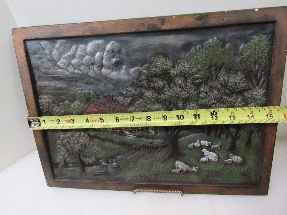 1976 Hershey Molds Ceramic 3D Spring Time Approaching Storm Wall Art Plaque VTG