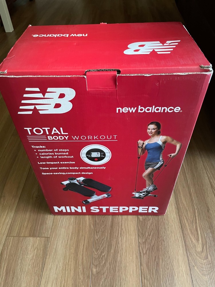 Total Body Workout Mini Stepper with Resistance Bands (White)