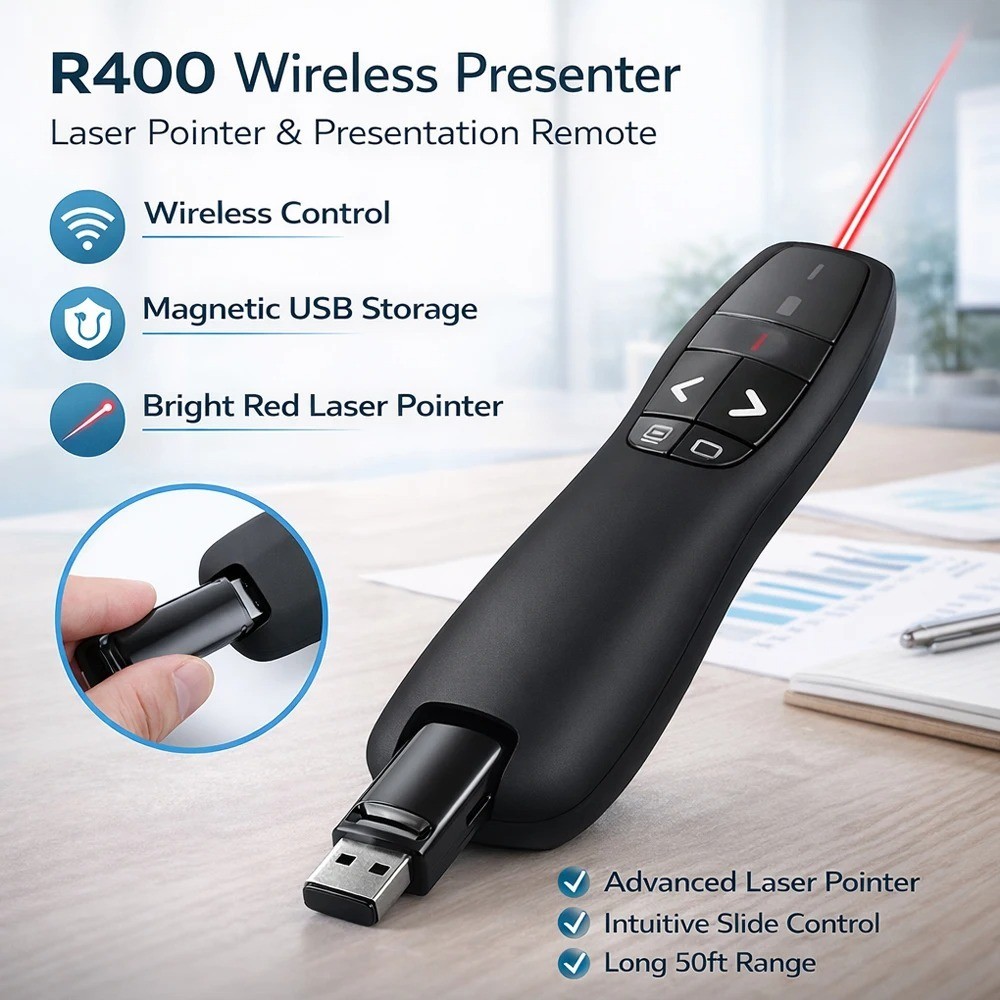 Power point Presentation Remote Wireless USB PPT Presenter Laser Pointer Clicker