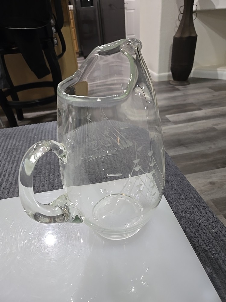 Vintage 10.5 Etched Very Elegant Pitcher.