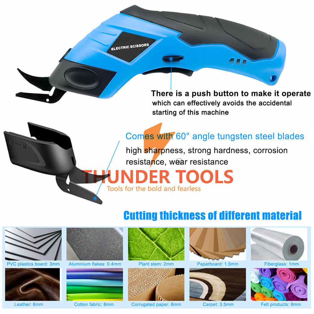 Thunder Tools Handheld Electric Cloth Cutter Portable Fabric Cutting Machine
