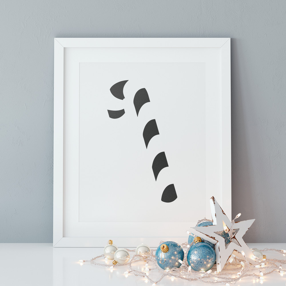 Candy Cane Stencil - Durable & Reusable Mylar Stencils