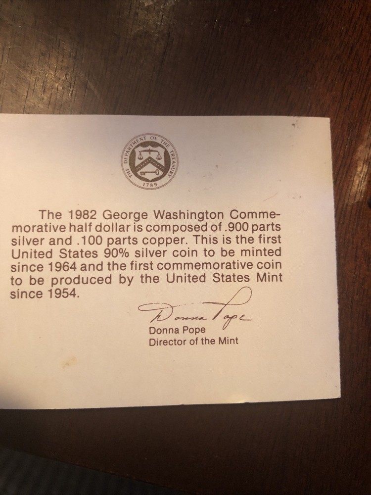 1982 George Washington 250th Commemorative Proof Silver Half Dollar US Coin MINT