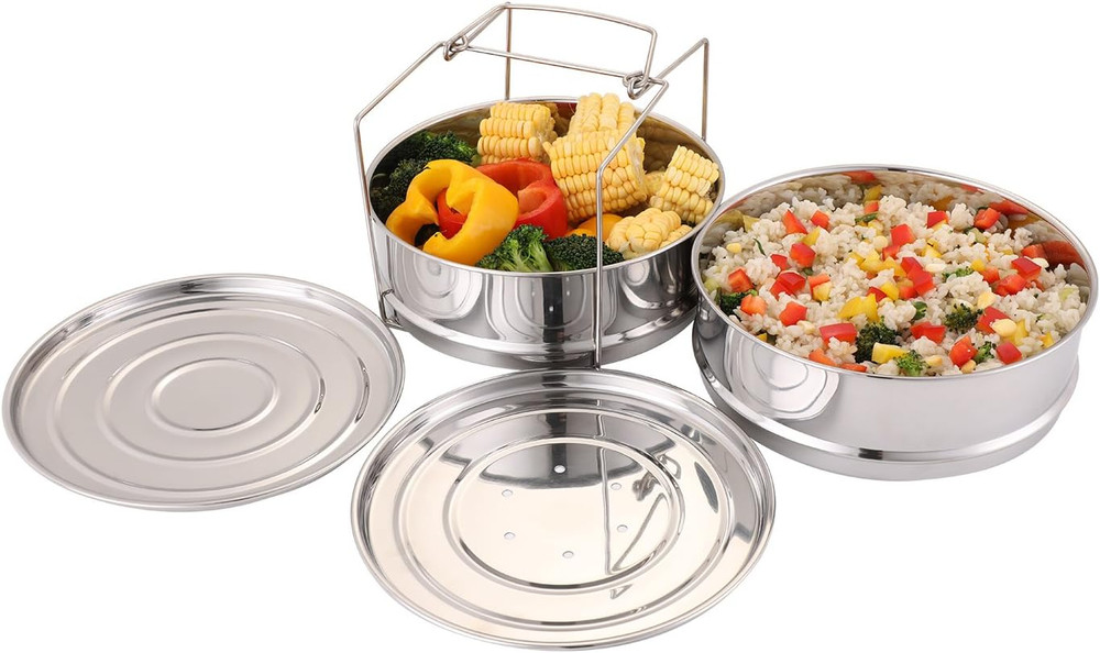 3 Quart Stackable Steamer Insert Pans - Accessories for Instant Pot Mini 3 Qt -